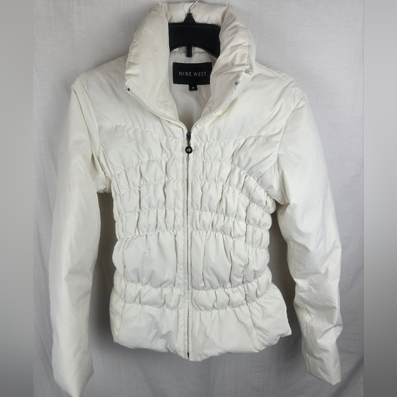 Nine West Jackets & Blazers - Nine West Women's Long Sleeve Ivory Puffer Coat Sz M